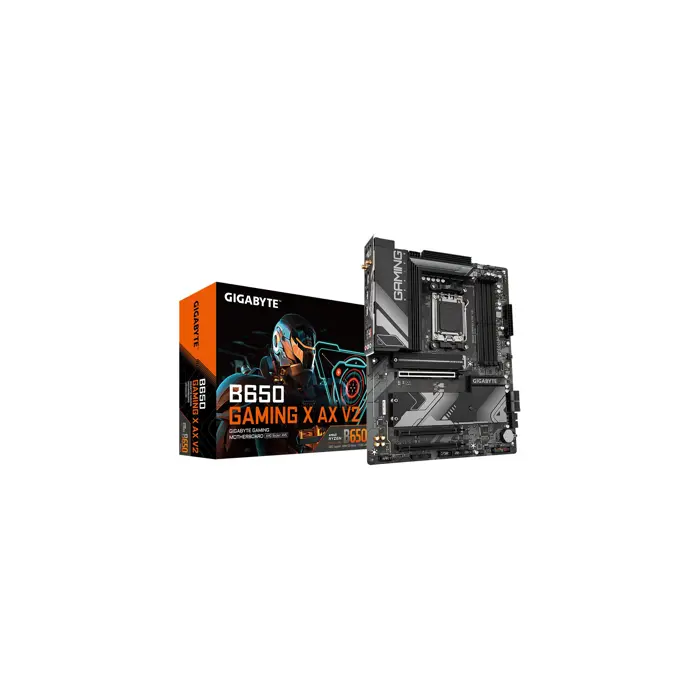 Gigabyte B650 GAMING X AX V2 Motherboard - Supports AMD Ryzen 8000 CPUs, 8+2+2 Phases Digital VRM, up to 8000MHz DDR5 (OC), 1xPCIe 5.0 + 2xPCIe 4.0 M.2, Wi-Fi 6E 802.11ax, 2.5GbE LAN, USB 3.2 Gen 2