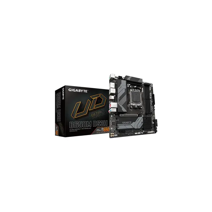 Gigabyte B650M DS3H Motherboard - Supports AMD Ryzen 8000 CPUs, 6+2+1 Phases Digital VRM, up to 8000MHz DDR5, 2xPCIe 4.0 M.2, 2.5GbE LAN , USB 3.2 Gen 2