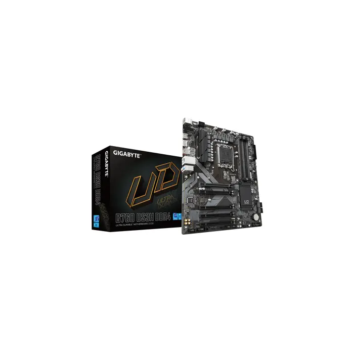 Gigabyte B760 DS3H DDR4 Motherboard - Supports Intel Core 14th CPUs, 18+2+1 Phases Digital VRM, up to 5333MHz DDR4 (OC), 2xPCIe 4.0 M.2, GbE LAN, USB 3.2 Gen 2