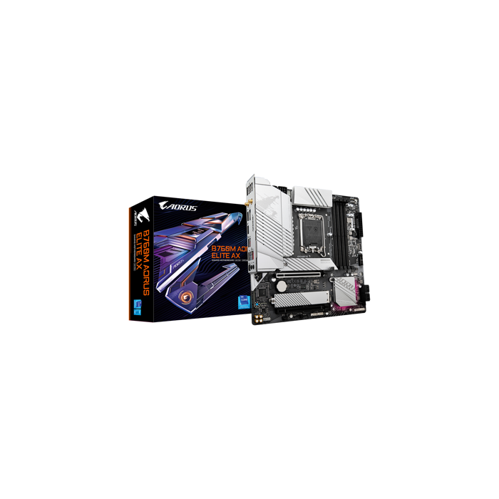 GIGABYTE B760M AORUS Elite AX, DDR5, SATA3, USB3.2Gen2x2, DP, WiFi 6E, LGA1700 mATX