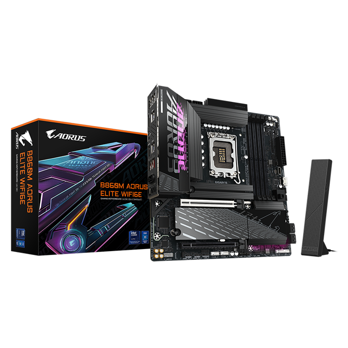 GIGABYTE B860M Aorus Elite WiFi6E Mainboard, Sockel LGA 1851, Intel B860, mATX, DDR5-B860M AORUS ELITE WIFI6E