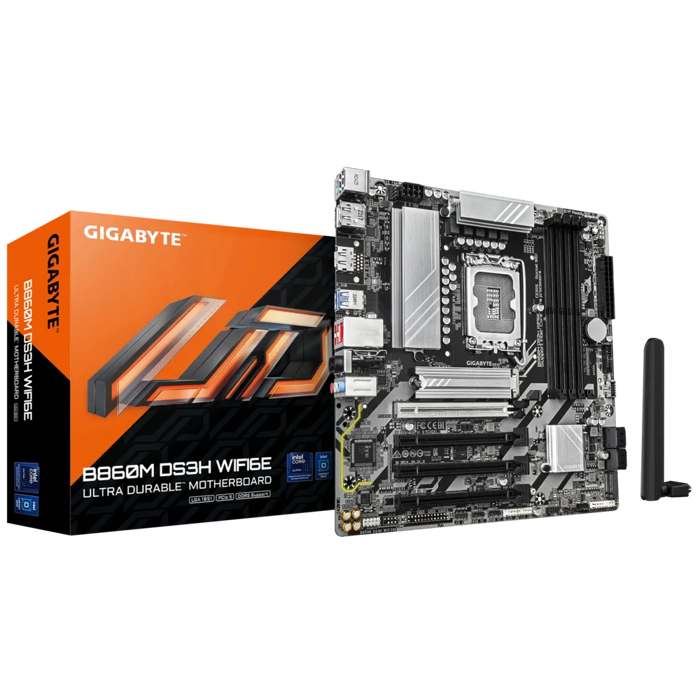 Gigabyte B860M DS3H WIFI6E, DDR5, SATA3, USB3.2GEN2, DP, WIFI 6E, LGA1851 MATX