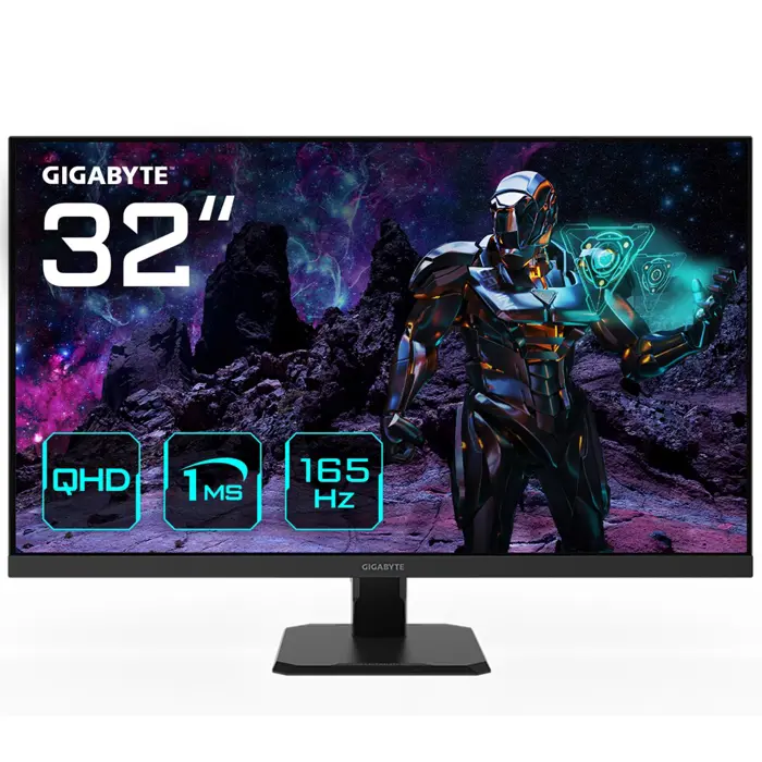 Gigabyte | Gaming Monitor | GS32Q EK1 | 31.5 " | QHD | 16:9 | 165 Hz | 1 ms | 2560 x 1440 pixels | 300 cd/m2 | HDMI ports quantity 2 | Black | Warranty 36 month(s)