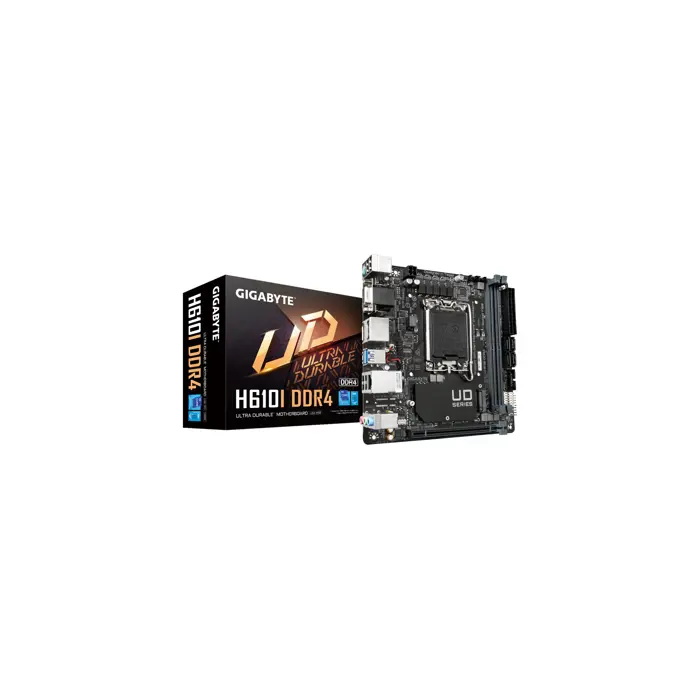 Gigabyte H610I DDR4 Motherboard - Supports Intel Core 14th CPUs, 4+1+1 Hybrid Digital VRM, up to 3200MHz DDR4 (OC), 1xPCIe 3.0 M.2, GbE LAN, USB 3.2 Gen 1