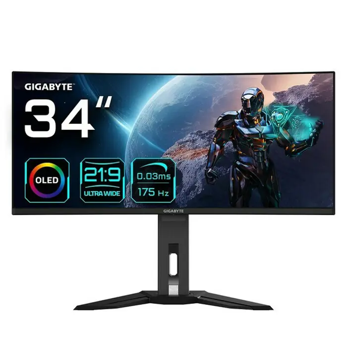 GIGABYTE MO34WQC, 86,4 cm (34 Zoll) Curved, 175Hz, FreeSync Premium Pro, OLED - DP, 2xHDMI, USB-MO34WQC