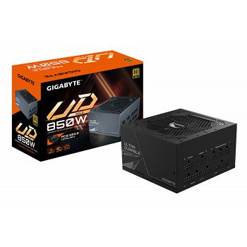 GIGABYTE UD850GM Power Supply 850W, PCIe Gen5 16Pin x 1 600W, Modular, 80 PLUS Gold, Japanese capacitors, 120mm smart control fan, EU plug