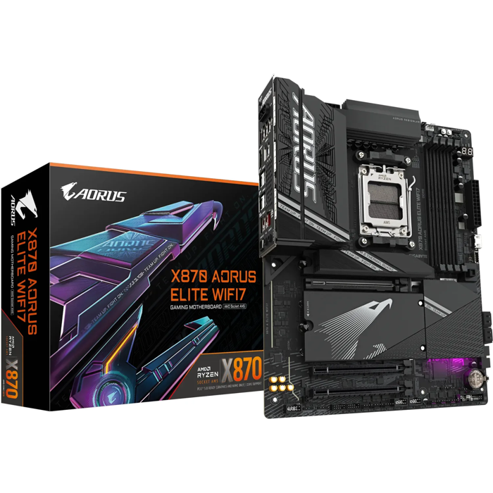 GIGABYTE X870 AORUS ELITE WIFI7, DDR5, SATA3, USB4, DP, 2.5GbE, WiFi 7, AM5 ATX