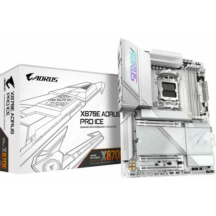 Gigabyte X870E AORUS PRO ICE, AMD X870E Mainboard - Sockel AM5, DDR5-X870E AORUS PRO ICE