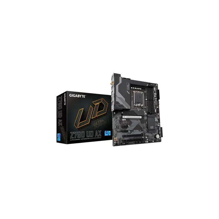 Gigabyte Z790 UD AX Motherboard - Supports Intel Core 14th CPUs, 16*+1+１ Phases Digital VRM, up to 7600MHz DDR5 (OC), 3xPCIe 4.0 M.2, Wi-Fi 6E, 2.5GbE LAN, USB 3.2 Gen 2x2