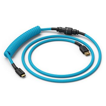 Glorious Coiled Cable Electric Blue, USB-C to USB-A spiral cable - 1.37m, sky blue GLO-CBL-COIL-EB