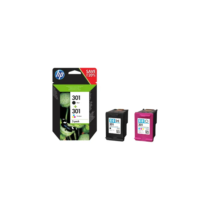 HP 301 2-pack Black/Tri-color Original Ink Cartridges