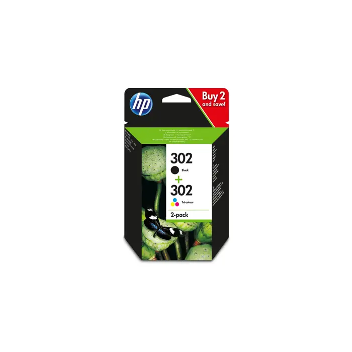 HP 302 2-pack Black/Tri-color Original Ink Cartridges