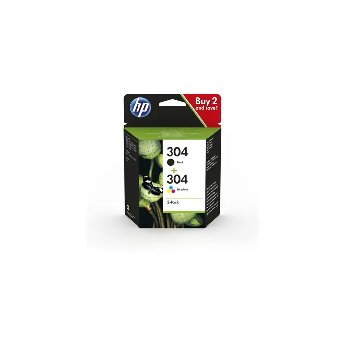 HP 304 2-pack Black/Tri-color Original Ink Cartridges