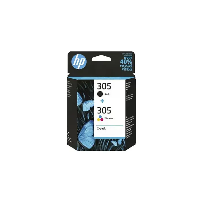 HP 305 2-Pack Tri-color/Black Original Ink Cartridge