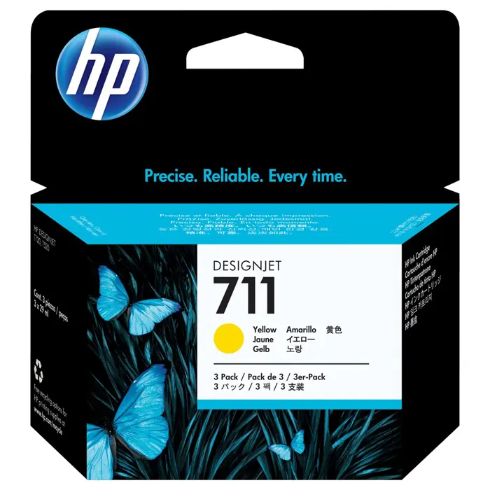 HP 711 3-pack 29-ml Yellow DesignJet Ink Cartridges