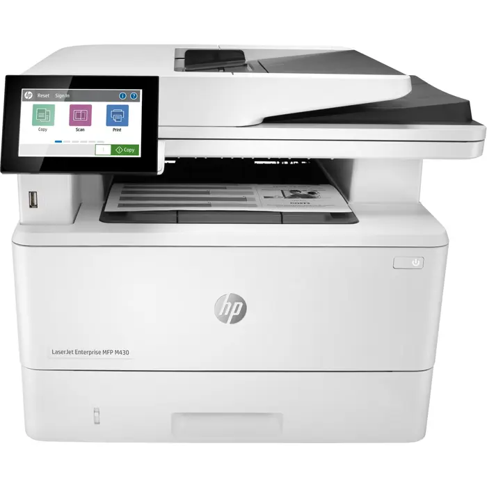 HP LaserJet Enterprise MFP M430f, Black and white, Printer for Business, Print, copy, scan, fax, 50-sheet ADF; Two-sided printing; Two-sided scanning; Front-facing USB printing; Compact Size; Energy E