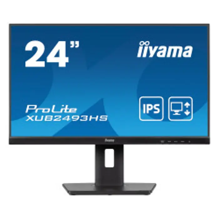 IIYAMA 24" XUB2493HS-B6 (60.5cm) 1920x1080 IPS, 100Hz, 0,5ms, 250 cd/m2, 1300:1, height, pivot (rotation), swivel, tilt, HDMI/DP, zvučnici, crni