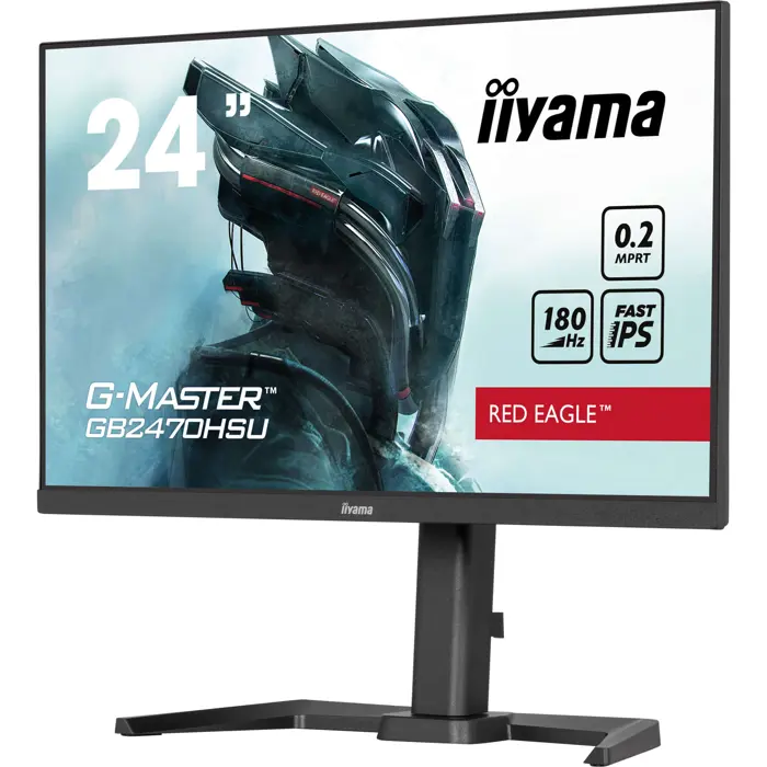 IIYAMA Monitor LED G2470HSU-B6 Fast IPS 1920 x 1080 @180Hz  0.2ms 300 cd/m² 1000:1 HDCP HDMI DP 4xUSB Hub 3.2 tilt