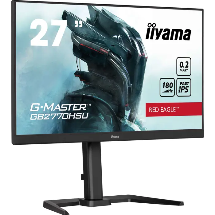 IIYAMA Monitor LED GB2770HSU-B6 27" Fast IPS 1920 x 1080 @180Hz  300 cd/m² 0.2ms HDCP HDMI DP 4xUSB 3.2 Speakers	2 x 2W swivel, tilt, pivot (rotation both sides)