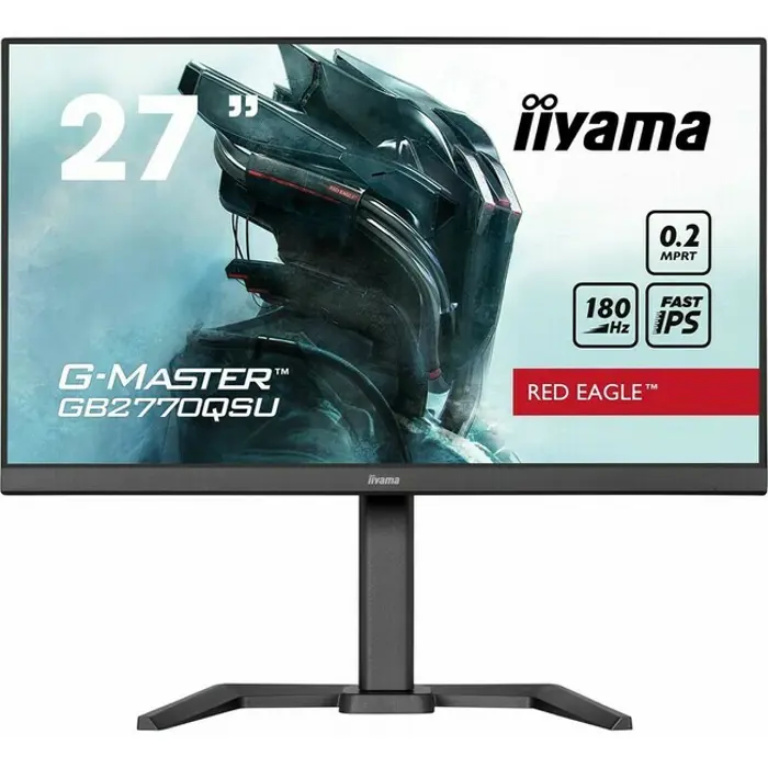 IIYAMA Monitor LED GB2770QSU-B6 27" Fast IPS Gaming 2560 x 1440 @180Hz 400 cd/m² 1200:1 0.2ms HDMI DP 4xUSB 3.2 	swivel, tilt, pivot (rotation both sides)