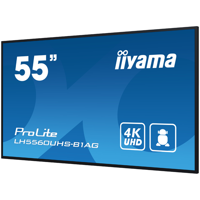 Iiyama ProLite LH5560UHS-B1AG55" Diagonal Class (54.6" viewable) LED-backlit LCD display digital signage with built-in SoC media player 4K UHD (2160p) 3840 x 2160 edge-lit black matte finish LH5560UHS