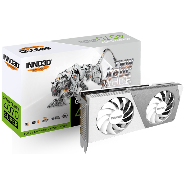 INNO3D GeForce RTX 4070 Super Twin X2 OC White, 12288 MB GDDR6X-N407S2-126XX-186162W