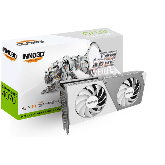 INNO3D GeForce RTX 4070 TWIN X2 OC WHITE DLSS 3 graphics card