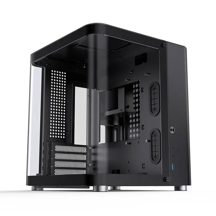 Jonsbo TK-1 2.0 Micro-ATX Case, Tempered Glass - black