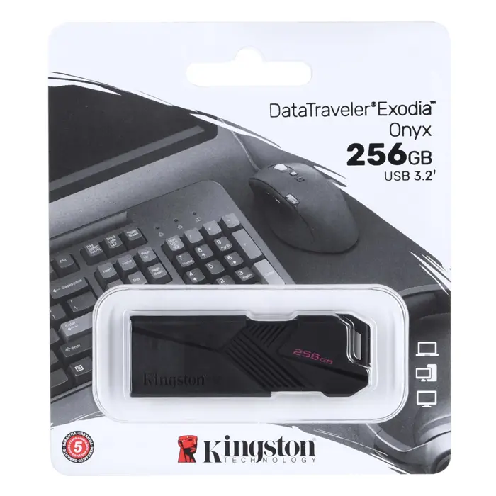 Kingston Technology DataTraveler Exodia Onyx USB flash drive 256 GB USB Type-A 3.2 Gen 1 (3.1 Gen 1) Black