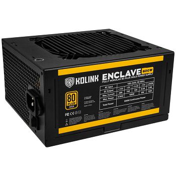 Kolink Enclave 600W, 80+ Gold, modularno, KL-G600FM