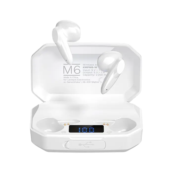 Kruger&amp;Matz M6 Wireless In-Ear Headphones with Power Bank - White