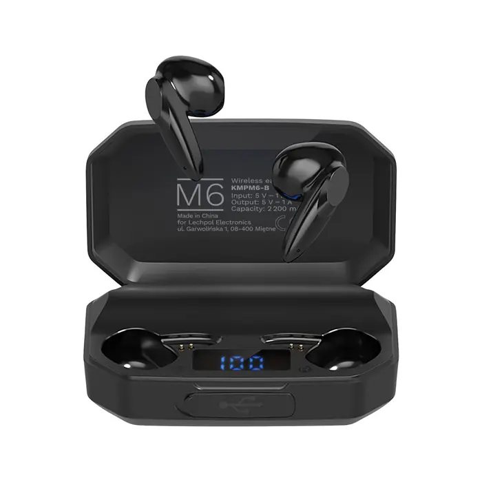 Kruger&amp;Matz M6 wireless in-ear headphones with power bank - black