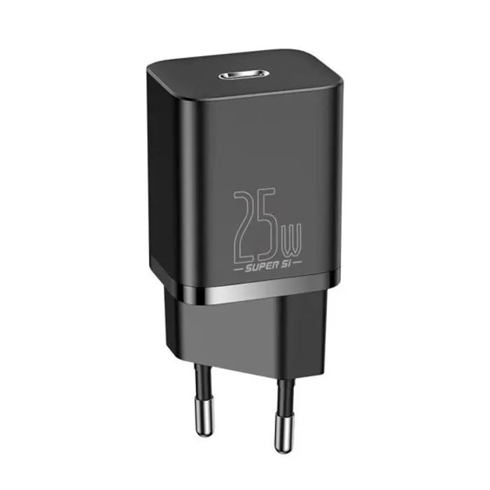 Kućni Punjač BASEUS Super Si Quick Charger 25W, USB-C, Black, CCSP020101 