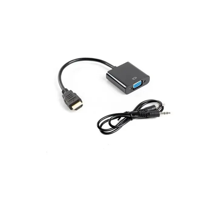 Lanberg AD-0017-BK video cable adapter 0.2 m VGA (D-Sub) HDMI Type A (Standard) Black