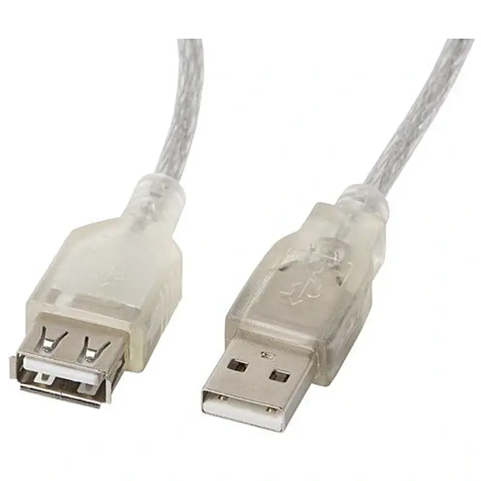 Lanberg CA-USBE-12CC-0018-TR USB cable 1.8 m USB 2.0 USB A Transparent