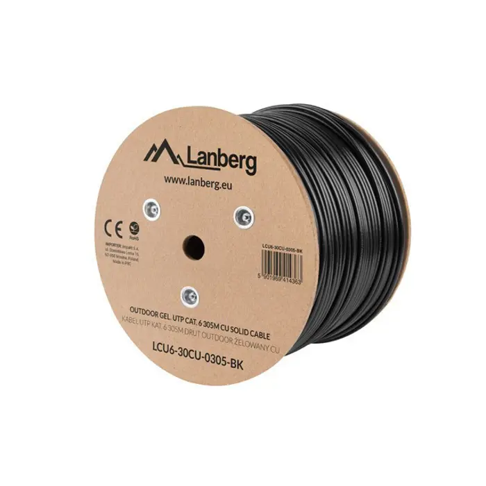 Lanberg LCF6-30CU-0305-BK networking cable Black 305 m Cat.6 outdoor