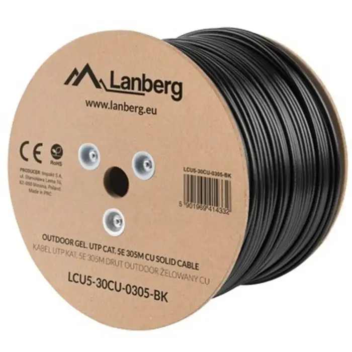 Lanberg LCU5-30CU-0305-BK networking cable 305 m Cat5e U/UTP (UTP) Black