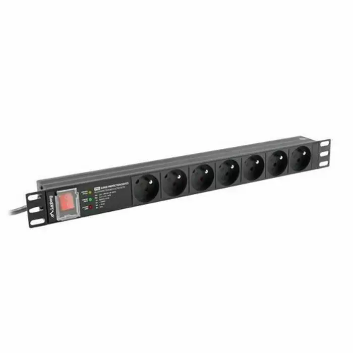 LANBERG POWER STRIP PDU RACK 19" (1U, 16A, 7X 230V PL, 2m)