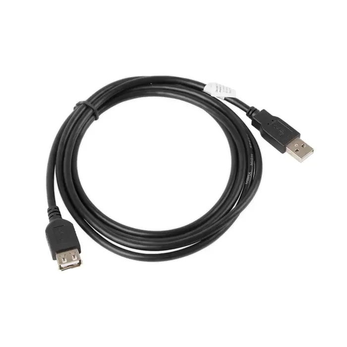 LANBERG USB EXTENSION CABLE 2.0 AM-AF 1.8M (BLACK) CA-USBE-10CC-0018-BK