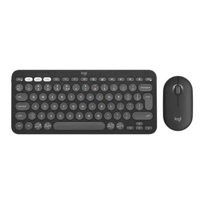 Logitech Pebble 2 Combo for Mac Keyboard Included Mouse RF Wireless + Bluetooth QWERTY US International Graphite