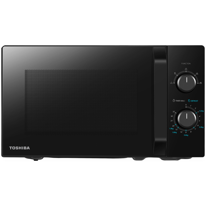 Microwave oven, volume 20L, mechanical control, 800W, 5 power levels, LED lighting, defrosting, cooking end signal, black