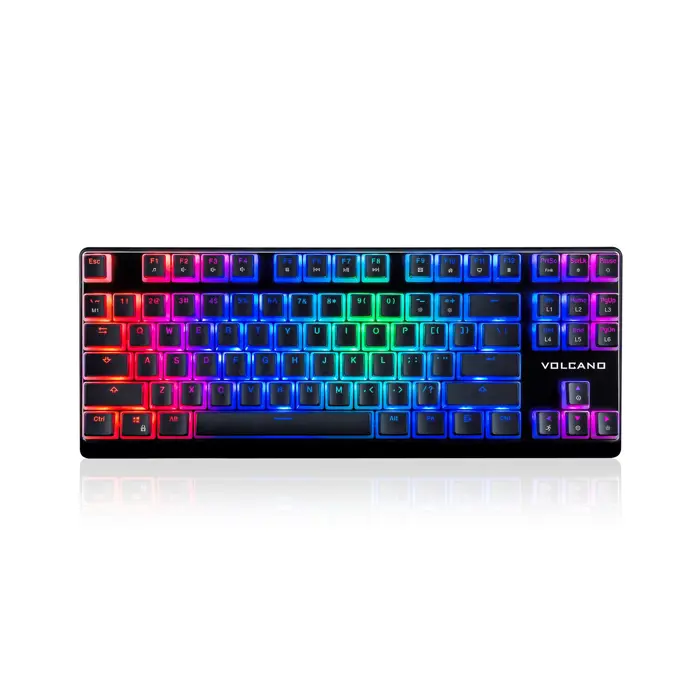 Modecom Volcano Lanparty Pudding RGB Mechanical Keyboard (Outemu Blue), Black