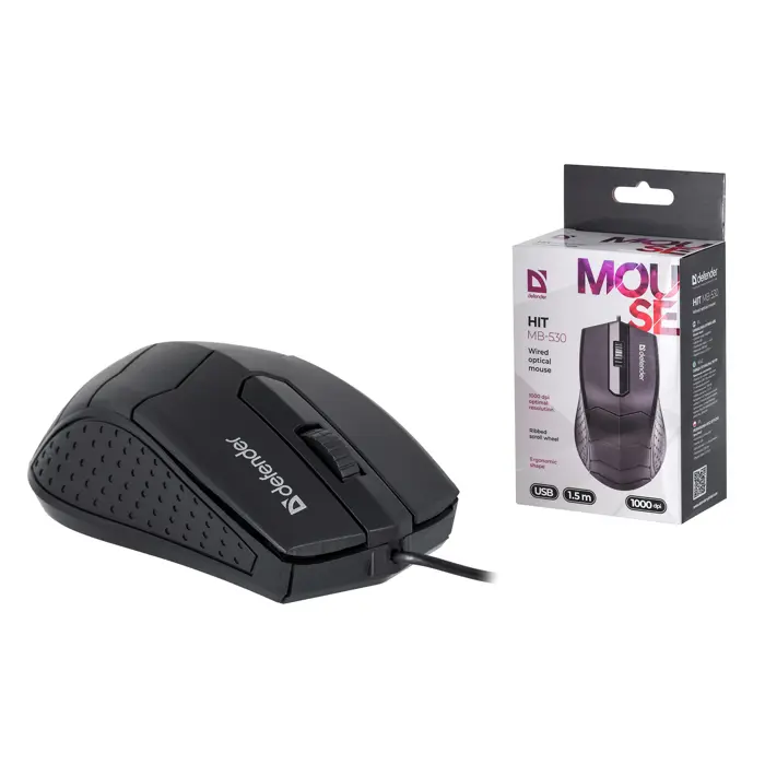 MOUSE DEFENDER HIT MB-530 BLACK OTPICAL 1000dpi 3P