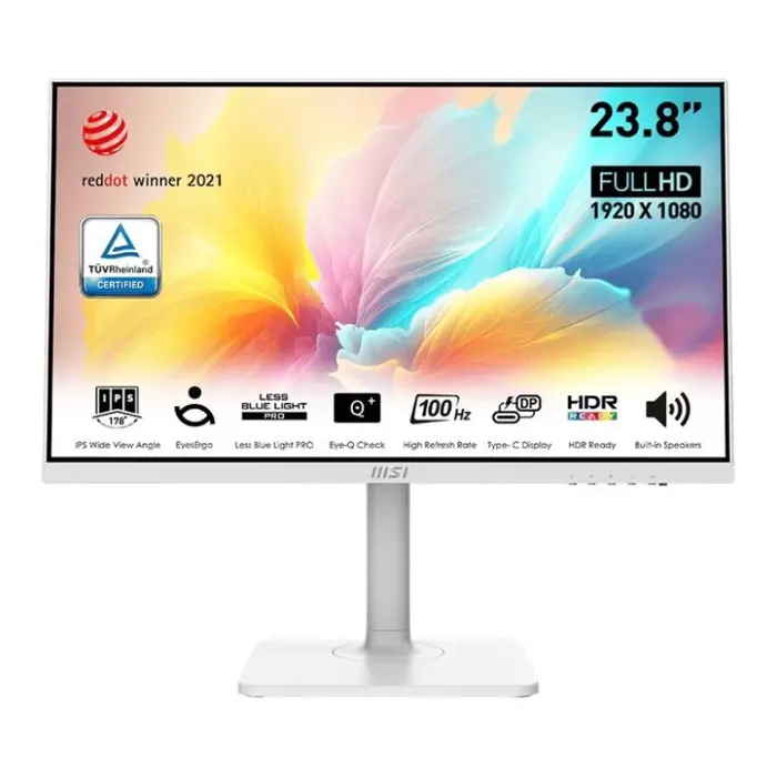 MSI 23.8" Modern MD2412PW HDMI USB-C Monitor Speakers