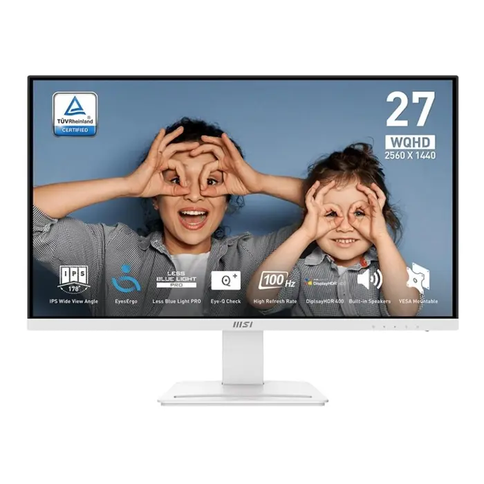 MSI 27" PRO MP273QW E2 IPS QHD 100Hz Monitor 2xHDMI DP Speakers