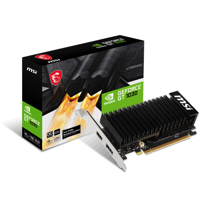 MSI GeForce GT 1030 4GHD4 LP OC, 4GB GDDR4/64-bit,  PCIe 3.0, HDMI/DP, Low Profile