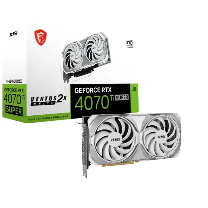 MSI GeForce RTX 4070 Ti Super Ventus 2X White OC 16G, 16384 MB GDDR6X-V513-629R