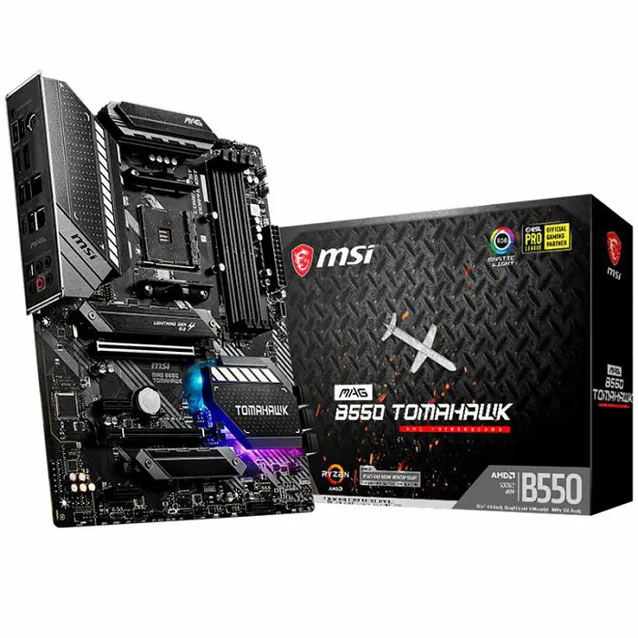 MSI Main Board Desktop MAG B550 TOMAHAWK (AM4, 4xDDR4, 2xPCI-E x16, 2xPCI-E x1, 2xM.2, 6xSATA3, HDMI, DP, ATX, retail)