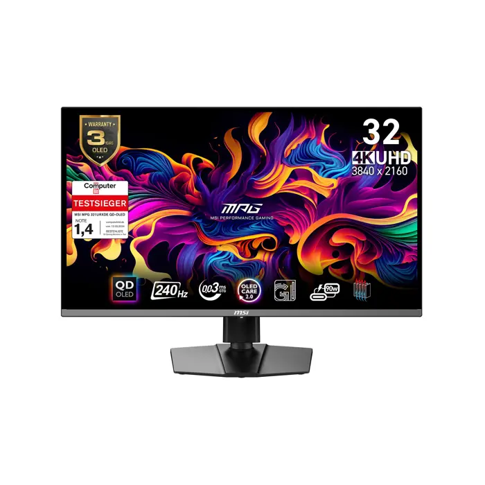 MSI MPG 321URXDE QD-OLED, 80 cm (31.5") 240Hz, Adaptive Sync, OLED, QD - DP, 2xHDMI