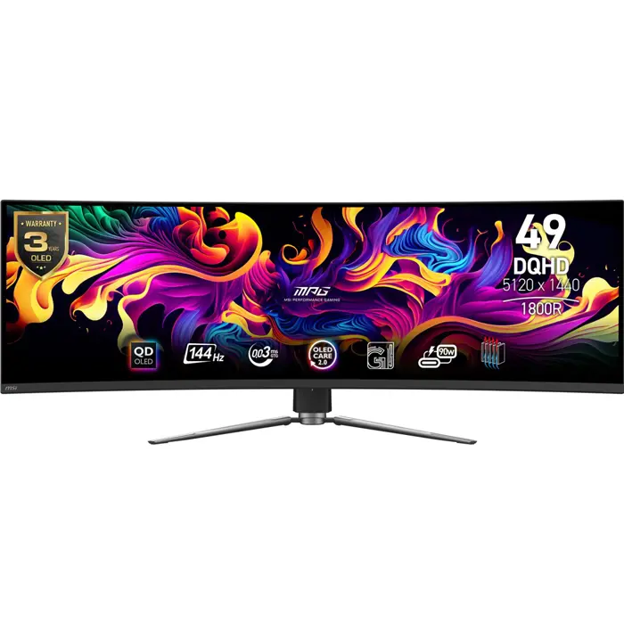 MSI MPG 491CQPDE QD-OLED, 124.5 cm (49") Curved, 144Hz, Adaptive Sync, OLED, QD - DP, 2xHDMI